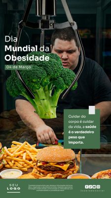 Dia Mundial da Obesidade Saúde Peso Que Importa Campanha PSD Editável