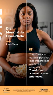 Dia Mundial da Obesidade 04 de Março  Transformar o Corpo PSD Editável