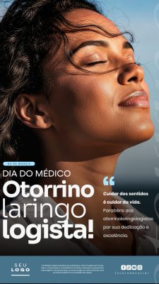 Dia do Médico Otorrinolaringologista Homenagem Profissional PSD Editável