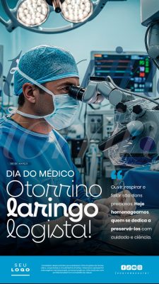 Dia do Médico Otorrinolaringologista em 03 de Março PSD Editável