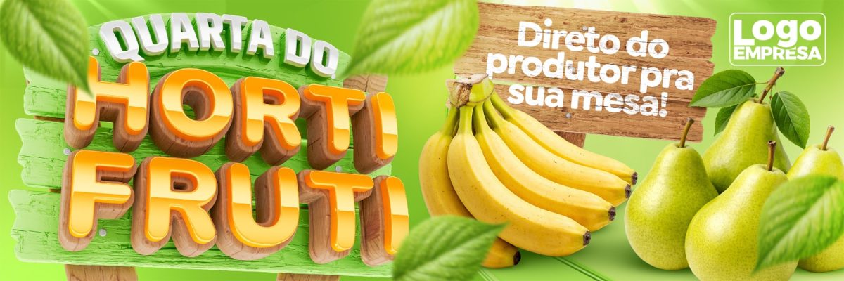 Quarta do Hortifruti Direto do Produtor Pra Sua Mesa Banner PSD Editável