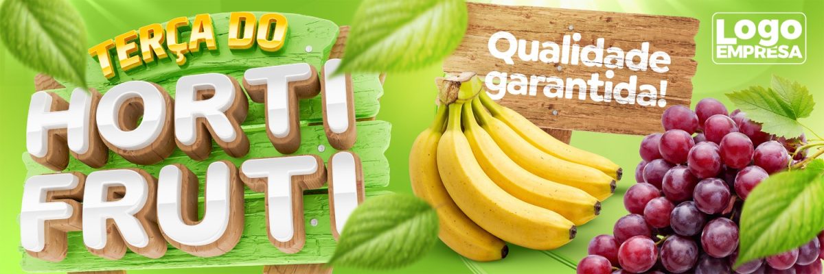 Terça do Hortifruti Qualidade Garantida Banner Promocional PSD Editável
