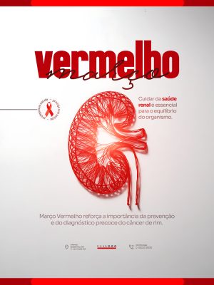 Março Vermelho Cuidado Com a Saúde Renal Conscientização PSD Editável