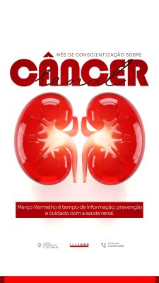 Março Vermelho Câncer Renal Prevenção e Cuidado PSD Editável