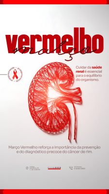 Março Vermelho Cuidado e Prevenção Saude Renal PSD Editável