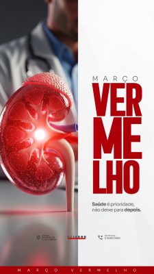 Março Vermelho Saúde é Prioridade Campanha Renal PSD Editável