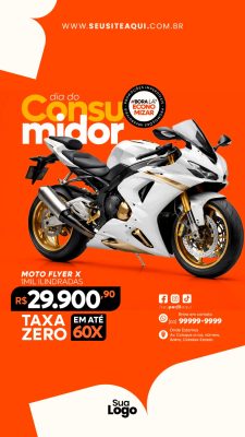 Story Dia do Consumidor Moto Flyer X Promoção Taxa Zero PSD Editável