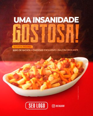 Batata Insana Uma Insanidade Gostosa Praça de Alimentação PSD Editável
