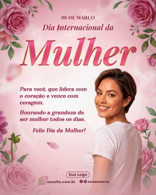 Dia Internacional da Mulher Especial 08 de Março PSD Editável
