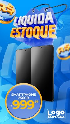 Liquida Estoque Smartphone Oferta Imperdível PSD Editável