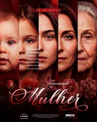 08 de Março Dia Internacional da Mulher Evolução PSD Editável