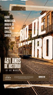 Rio de Janeiro 461 Anos de História Cidade Maravilhosa PSD Editável