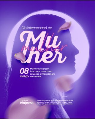 Mulher Dia Internacional 08 Março Liderança Resultados Design PSD Editável