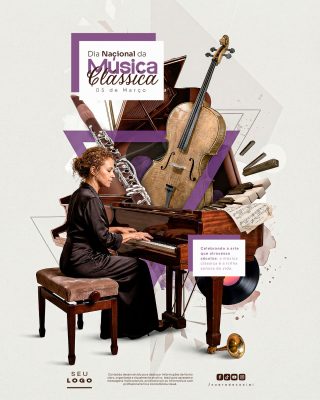 Dia Nacional da Música Clássica 05 de Março Arte Digital PSD Editável