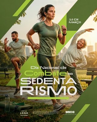 Dia Nacional de Combate ao Sedentarismo 10 de Março PSD Editável