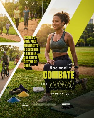 Dia Nacional de Combate ao Sedentarismo 10 de Março PSD Editável