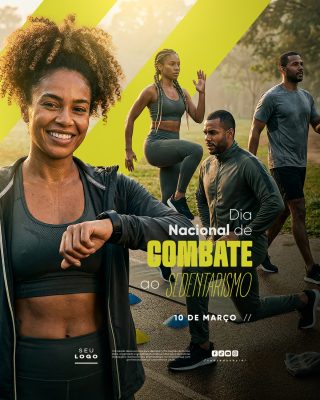 Dia Nacional de Combate ao Sedentarismo 10 de Março PSD Editável