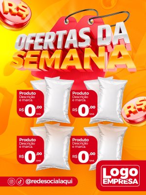 Encarte de Ofertas Feed Ofertas da Semana PSD Editável