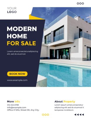 Imóvel Modern Home For Sale Flyer Imobiliário PSD Editável