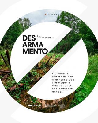 Dia Internacional do Desarmamento Promover Cultura da Não Violência PSD Editável