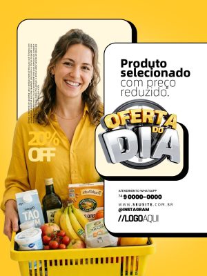 Produto Selecionado Com Preço Reduzido Oferta do Dia 20% OFF PSD Editável