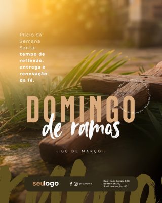Domingo de Ramos Início da Semana Santa Reflexão PSD Editável