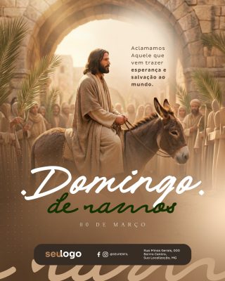 Domingo de Ramos Mensagem de Esperança Template Religioso PSD Editável