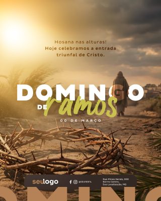 Domingo de Ramos Hosana nas Alturas Entrada Triunfal de Cristo PSD Editável