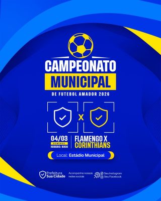 Campeonato Municipal de Futebol Amador 2026 Flyer PSD Editável
