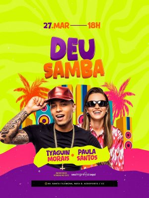 Flyer próximos Shows Deu Samba 27 Março PSD Editável