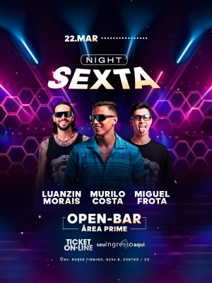Flyer próximos Shows Festa Night Sexta 22 Março PSD Editável