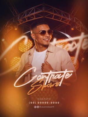 Show Contrate Shows Artista Flyer com Contato PSD Editável