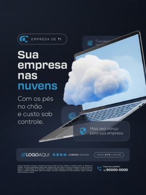 Empresa de TI Sua Empresa nas Nuvens PSD Editável