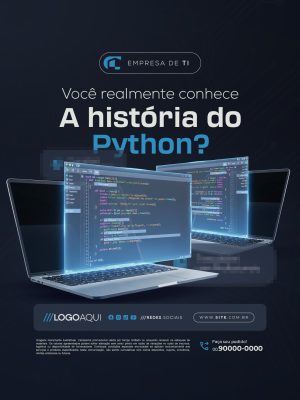 Empresa de TI Você Conhece a História do Python Banner PSD Editável