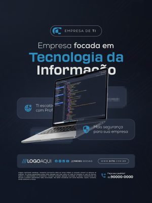 Empresa de TI Tecnologia da Informação Segurança e Profissional PSD Editável