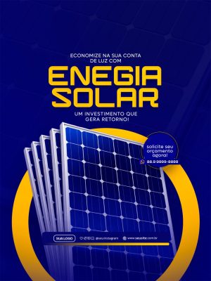Energia Solar Economize Luz Invista Agora Template PSD Editável