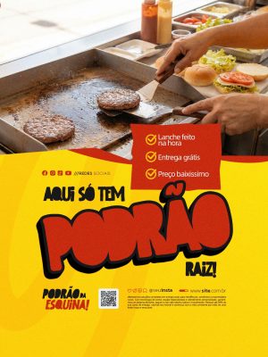 Trailers de Rua Podrão da Esquina Lanche Bom e Barato  PSD Editável