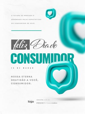 Feliz Dia do Consumidor 15 de Março Gratidão PSD Editável