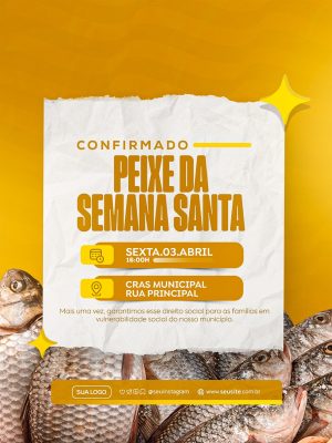 Semana Santa Confirmado Peixe da Semana Santa Crás PSD Editável