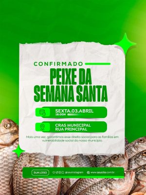 Semana Santa Peixe Social Campanha Divulgação PSD Editável
