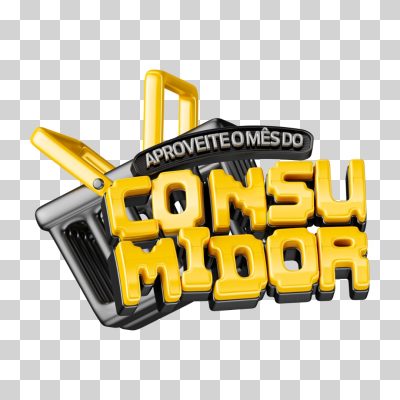 Selo 3D Aproveite Mês Do Consumidor Preto e Amarelo PNG Transparente
