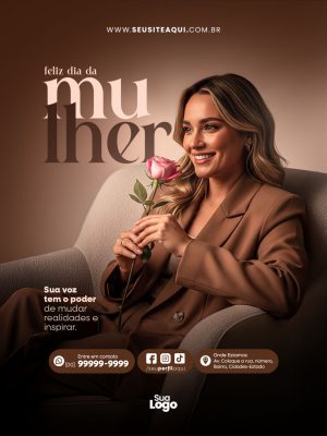 Post Feed Dia da Mulher Template Feliz Dia da Mulher Sua Voz PSD Editável
