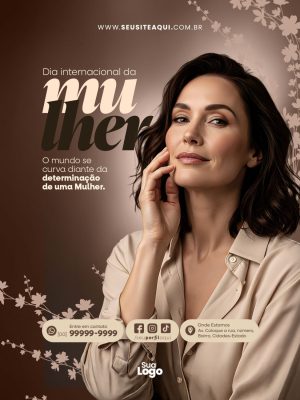 Post Feed Mulher Dia Internacional Determinação Social Post PSD Editável