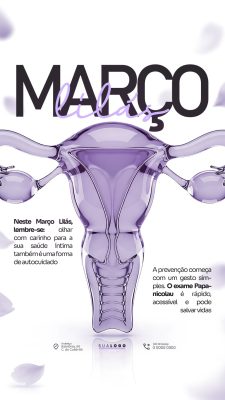 Março Lilás Conscientização Saúde Íntima Prevenção PSD Editável