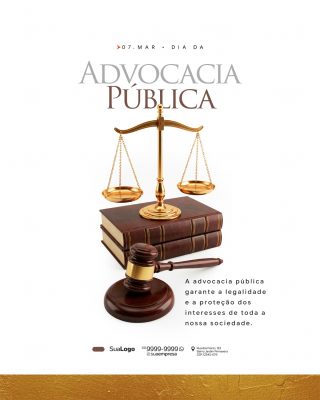 07 Mar Dia da Advocacia Pública Post Social Mídias PSD Editável
