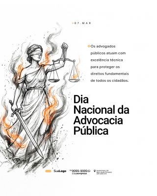 Dia Nacional da Advocacia Pública Março Justiça Advogado Ilustração PSD Editável