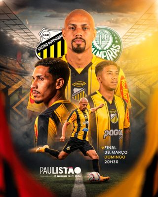 Paulistão Final Grêmio Novorizontino vs Palmeiras Partida PSD Editável