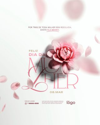 Dia internacional da Mulher 08 Março  PSD Editável