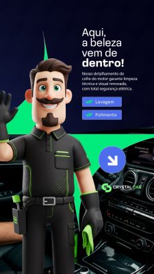 Story Estética Automotiva Limpeza Detalhada Lavagem e Polimento PSD Editável