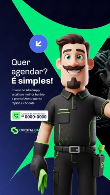 Story Estética Automotiva Quer agendar Central Atendimento PSD Editável